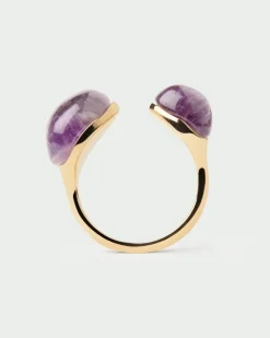 Anillos Grandes|Anillos De Oro-PDPAOLA Anillo Amatista Gravity