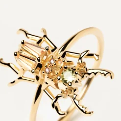 Anillos Con Piedras Semipreciosas|Anillos De Oro-PDPAOLA Anillo Courage Beetle