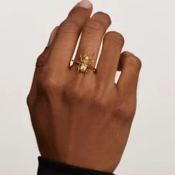 Anillos Con Piedras Semipreciosas|Anillos De Oro-PDPAOLA Anillo Courage Beetle