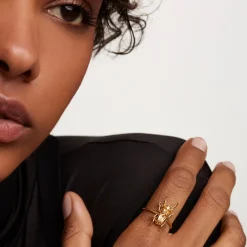 Anillos Con Piedras Semipreciosas|Anillos De Oro-PDPAOLA Anillo Courage Beetle