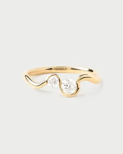 Joyas Con Diamantes|Joyas De Oro 18K-PDPAOLA Anillo de diamantes y oro Dafne