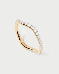 Joyas Con Diamantes|Joyas De Oro 18K-PDPAOLA Anillo de diamantes y oro Flow