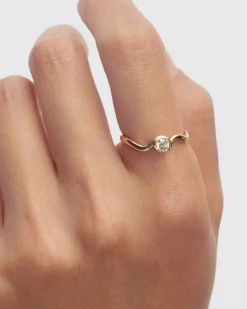 Joyas Con Diamantes|Joyas De Oro 18K-PDPAOLA Anillo de diamantes y oro Delia