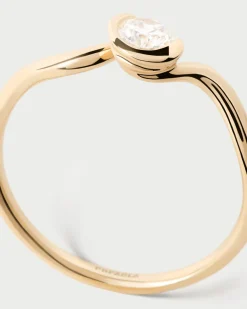 Joyas Con Diamantes|Joyas De Oro 18K-PDPAOLA Anillo de diamantes y oro Delia