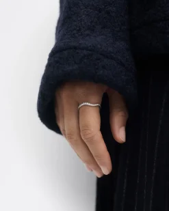 Joyas Con Diamantes|Joyas De Oro Blanco 18K-PDPAOLA Anillo de diamantes y oro blanco Flow