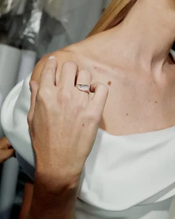 Joyas Con Diamantes|Joyas De Oro Blanco 18K-PDPAOLA Anillo de diamantes y oro blanco Violet