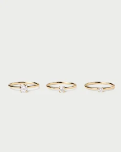 Joyas Con Diamantes|Joyas De Oro 18K-PDPAOLA Anillo de Diamantes y oro Solitaire Mini