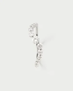 Joyas Con Diamantes|Joyas De Oro Blanco 18K-PDPAOLA Anillo de diamantes y oro blanco Venus