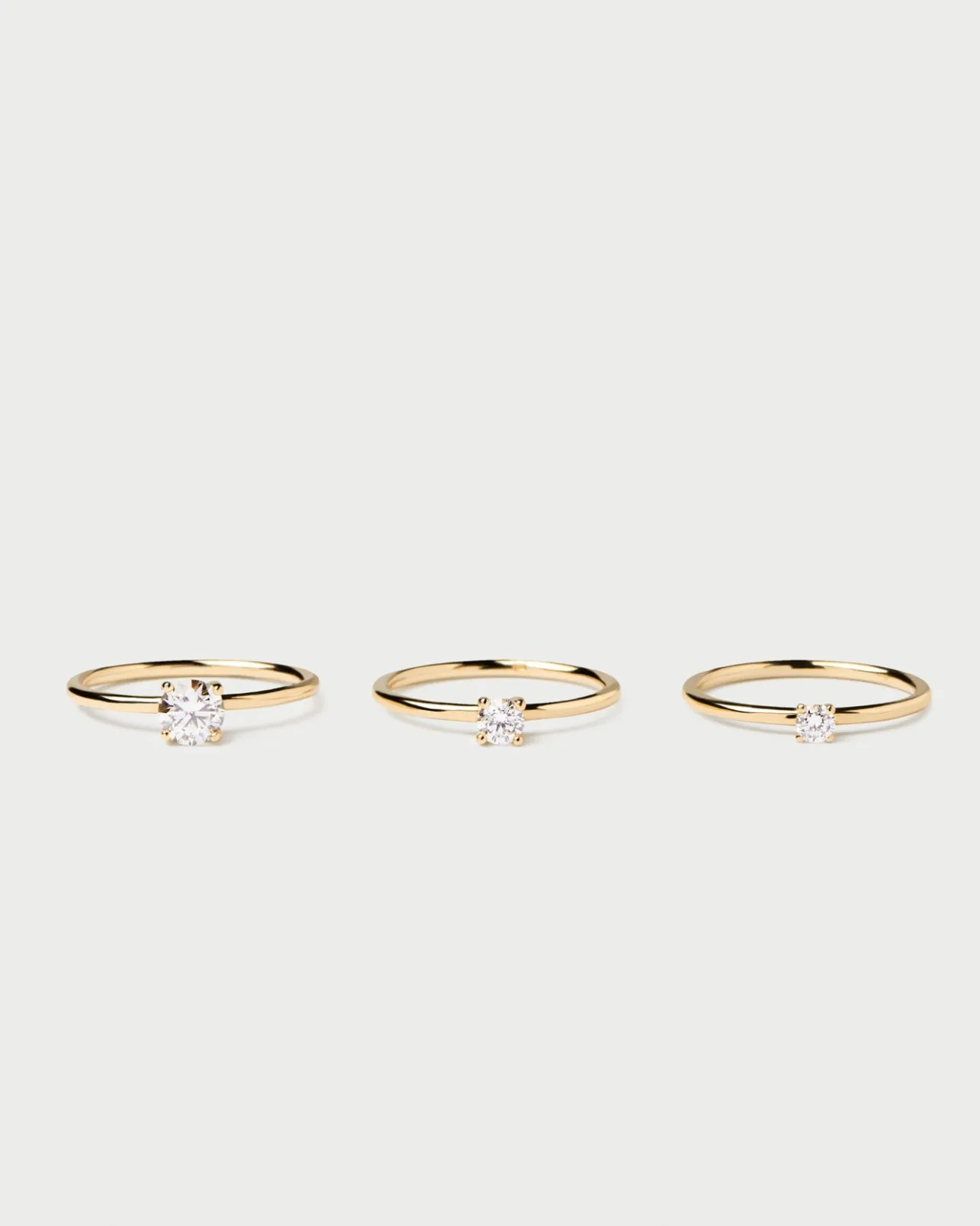 Joyas Con Diamantes|Joyas De Oro 18K-PDPAOLA Anillo de Diamantes y oro Solitaire Medium