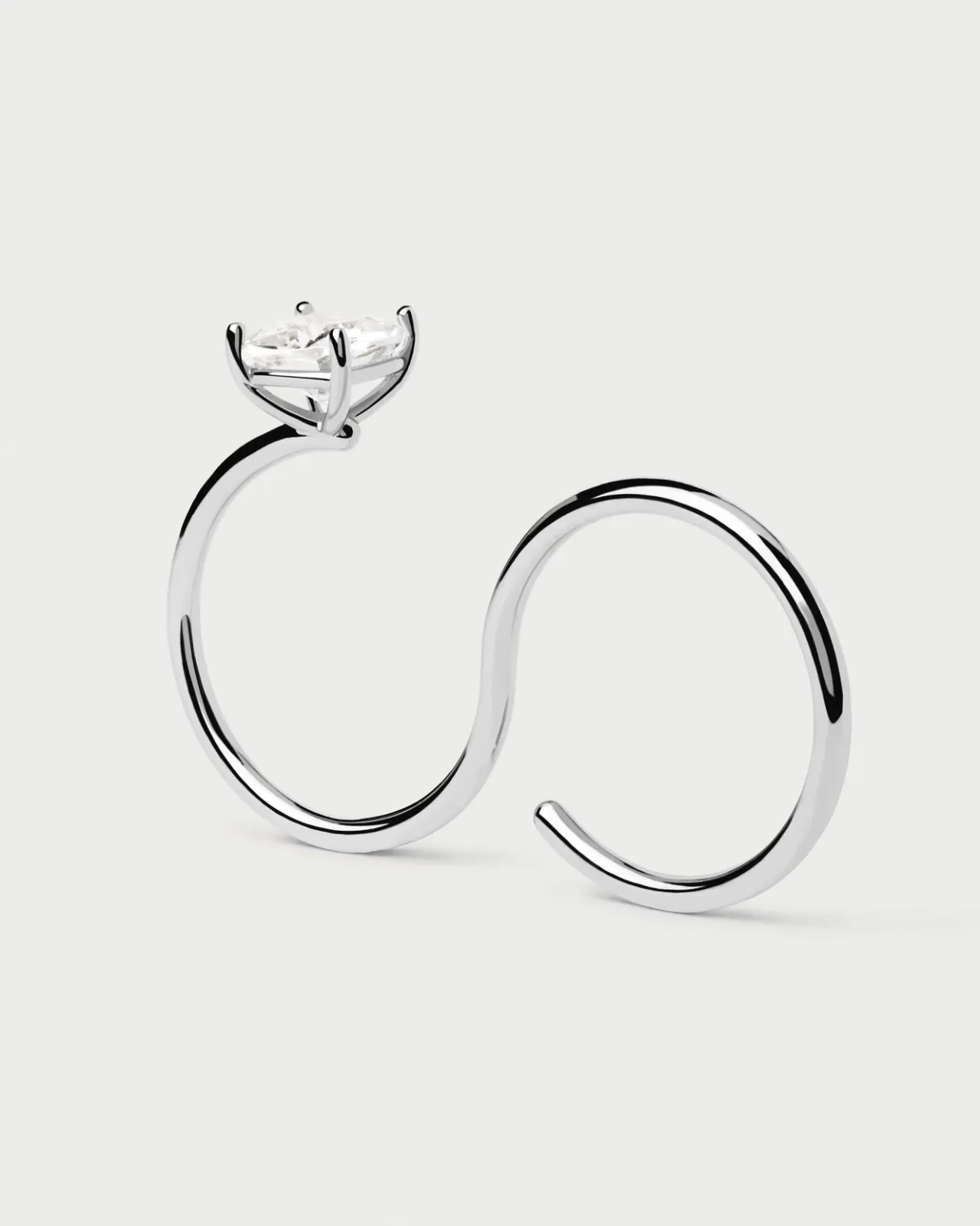 Anillos Básicos|Anillos De Plata-PDPAOLA Anillo de Plata de Doble Dedo Sofia