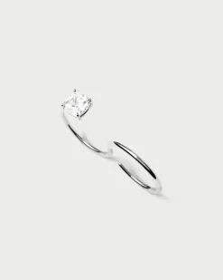 Anillos Básicos|Anillos De Plata-PDPAOLA Anillo de Plata de Doble Dedo Sofia