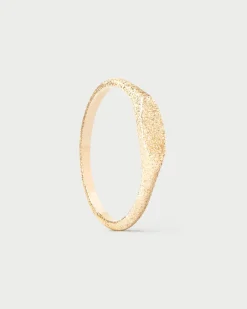 Anillos De Alta Joyería|Anillos De Alta Joyería-PDPAOLA Anillo Sello de Oro Efecto Arena Cleo