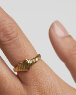 Joyas De Oro 18K|Rebajas Alta Joyería-PDPAOLA Anillo Sello De Oro Love