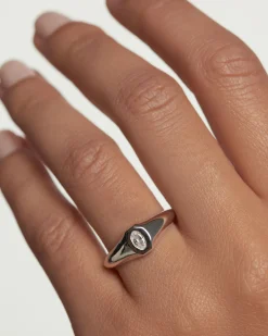 Anillos Sello|Anillos Básicos-PDPAOLA Anillo Sello De Plata Karry