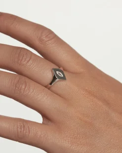 Anillos Básicos|Anillos Solitarios-PDPAOLA Anillo Sello De Plata Kate
