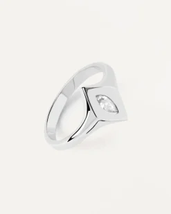Anillos Básicos|Anillos Solitarios-PDPAOLA Anillo Sello De Plata Kate