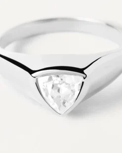 Anillos Grandes|Anillos Básicos-PDPAOLA Anillo Sello De Plata Triangle Shimmer