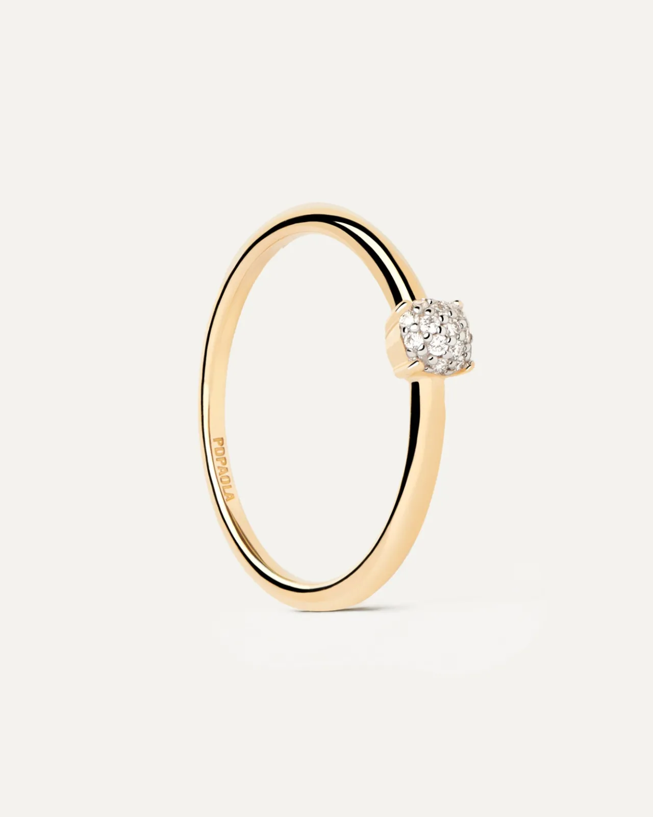 Joyas Con Diamantes|Joyas De Oro 18K-PDPAOLA Anillo solitario de diamantes y oro Dona