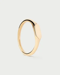 Anillos Sello|Anillos Básicos-PDPAOLA Anilo sello Hexagon mini