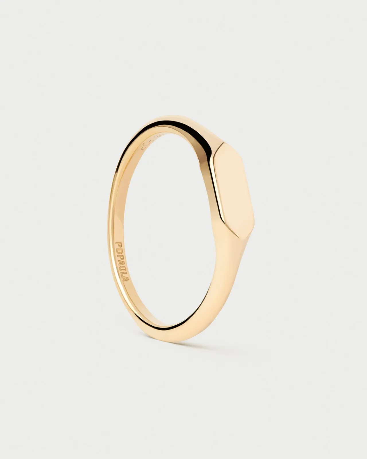 Anillos Sello|Anillos Básicos-PDPAOLA Anilo sello Hexagon mini