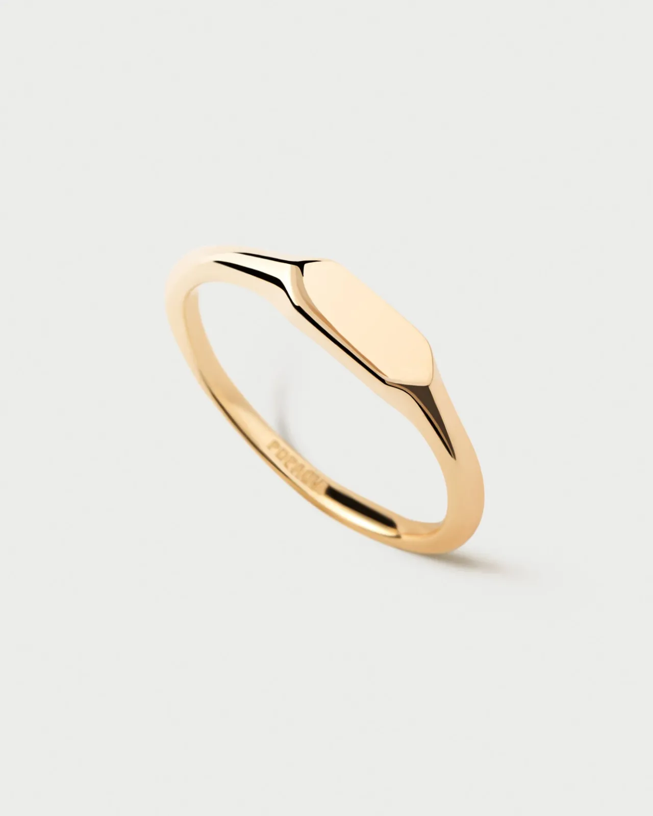 Anillos Sello|Anillos Básicos-PDPAOLA Anilo sello Hexagon mini