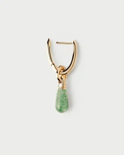 Piercings Con Piedras Semipreciosas|Aros Individuales-PDPAOLA Aro Individual Aventurina Verde Jupiter