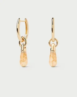 Piercings Con Piedras Semipreciosas|Aros Individuales-PDPAOLA Aro Individual Aventurina Amarilla Jupiter