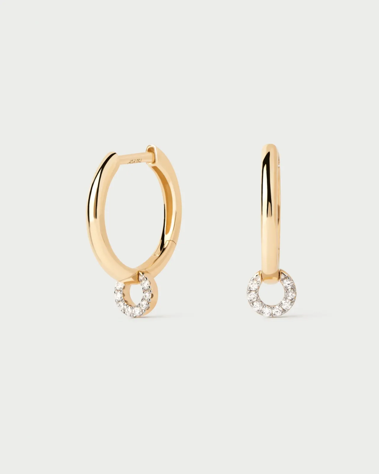 Joyas Con Diamantes|Joyas De Oro 18K-PDPAOLA Aro individual de diamantes y oro Loop
