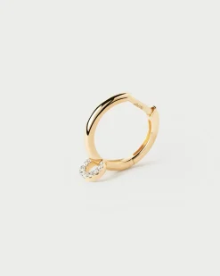 Joyas Con Diamantes|Joyas De Oro 18K-PDPAOLA Aro individual de diamantes y oro Loop