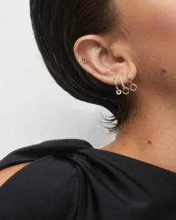 Joyas Con Diamantes|Joyas De Oro 18K-PDPAOLA Aro individual de diamantes y oro Loop