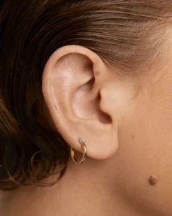 Piercings Con Diamantes|Piercings De Alta Joyería-PDPAOLA Aro individual de diamantes y oro Chai