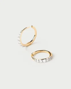 Joyas Con Diamantes|Joyas De Oro 18K-PDPAOLA Aros De Diamantes Y Oro Estella Mini