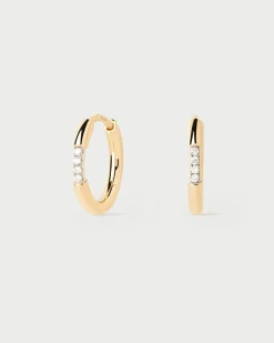 Joyas Con Diamantes|Joyas De Oro 18K-PDPAOLA Aros de diamantes y oro Mini Nora