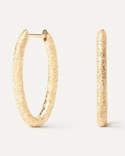 Joyas De Oro 18K|Aros-PDPAOLA Aros de Oro Efecto Arena Vera