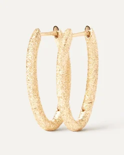 Joyas De Oro 18K|Aros-PDPAOLA Aros de Oro Efecto Arena Vera