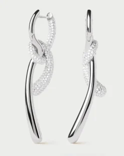 Aros|Pendientes De Plata-PDPAOLA Aros de plata Pavé Twist
