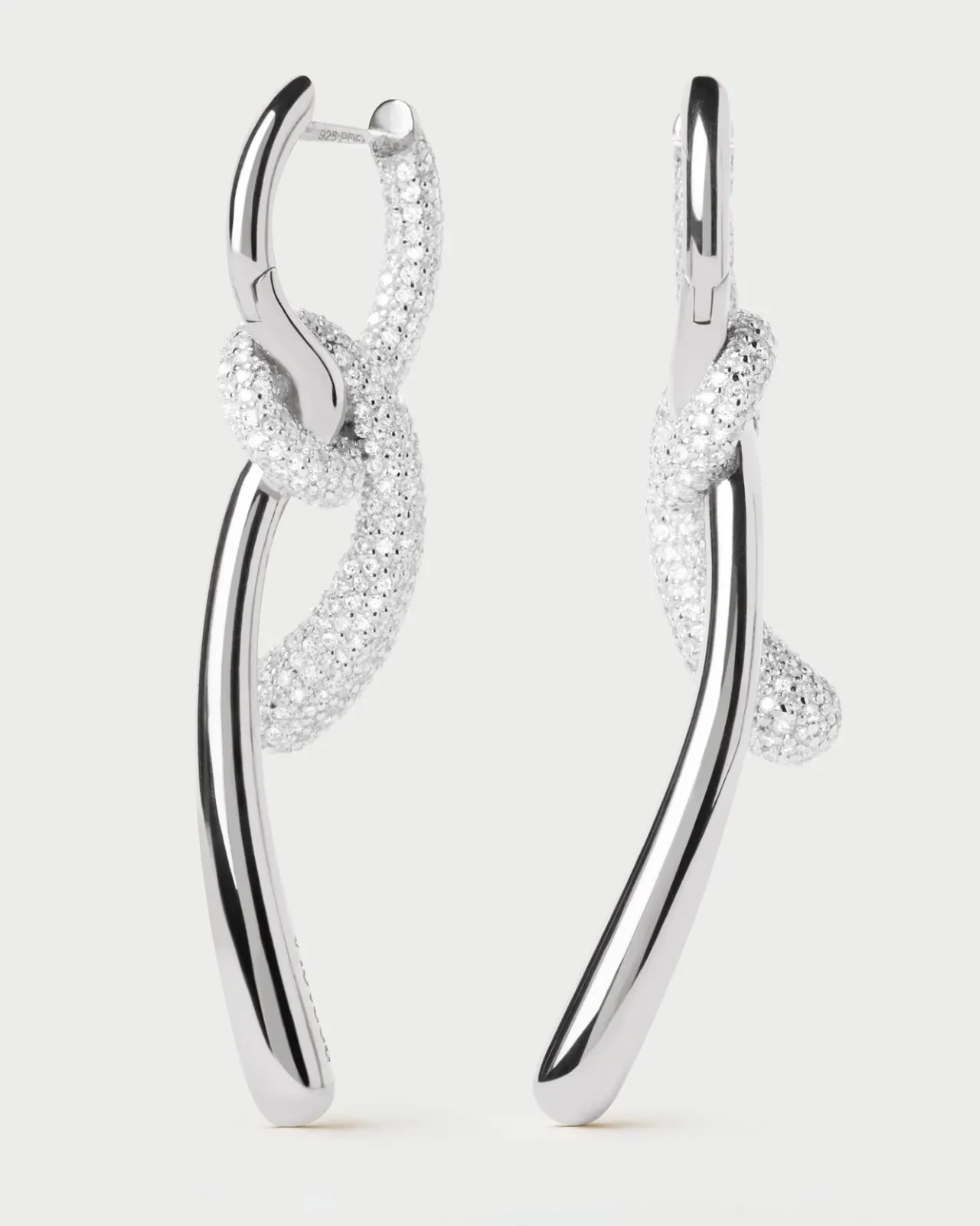 Aros|Pendientes De Plata-PDPAOLA Aros de plata Pavé Twist