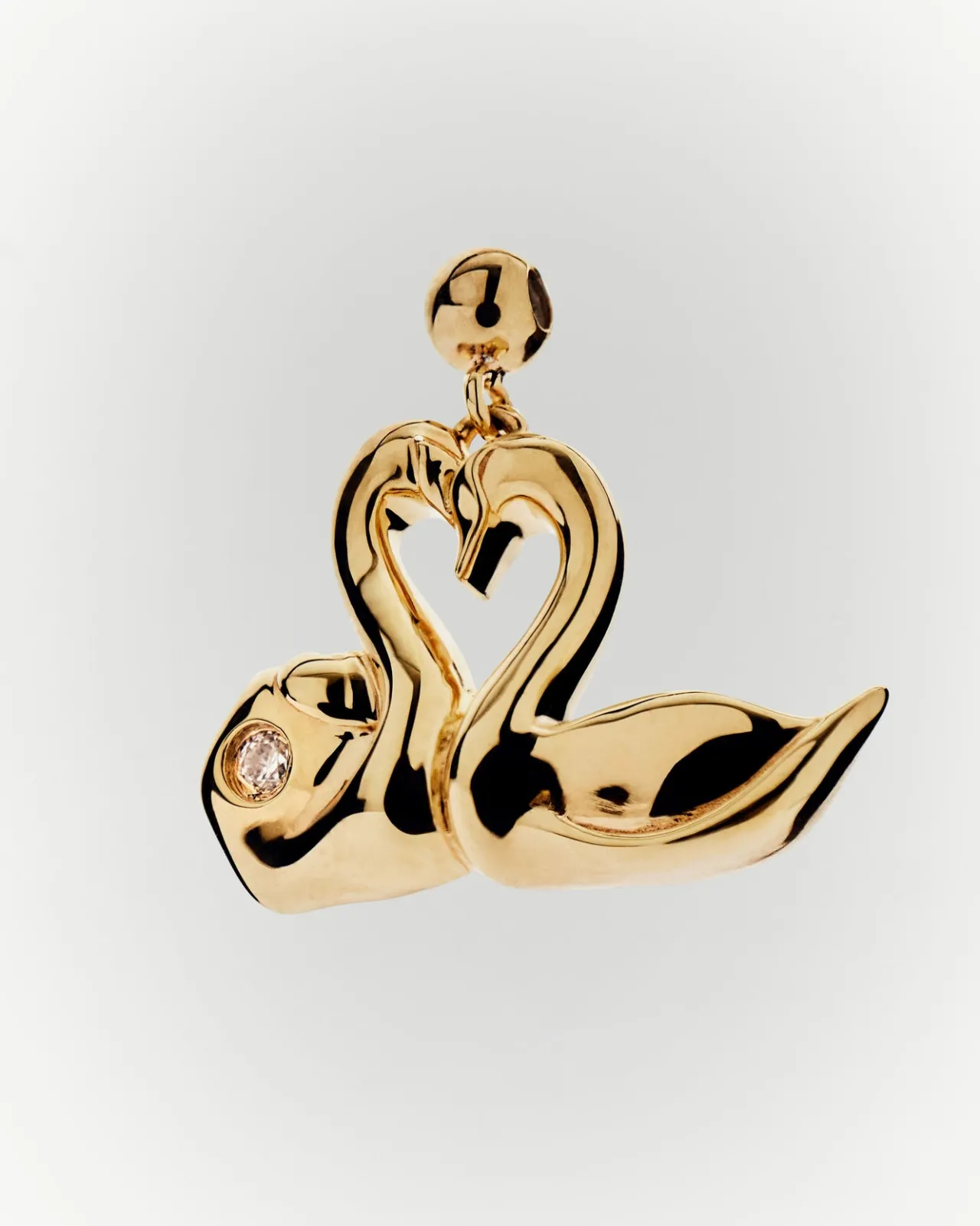 Pulseras De Oro|Collares De Oro-PDPAOLA Charm Cisnes corazón