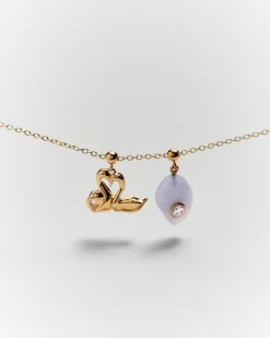 Pulseras De Oro|Collares De Oro-PDPAOLA Charm Cisnes corazón