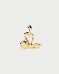 Pulseras De Oro|Collares De Oro-PDPAOLA Charm Cisnes corazón