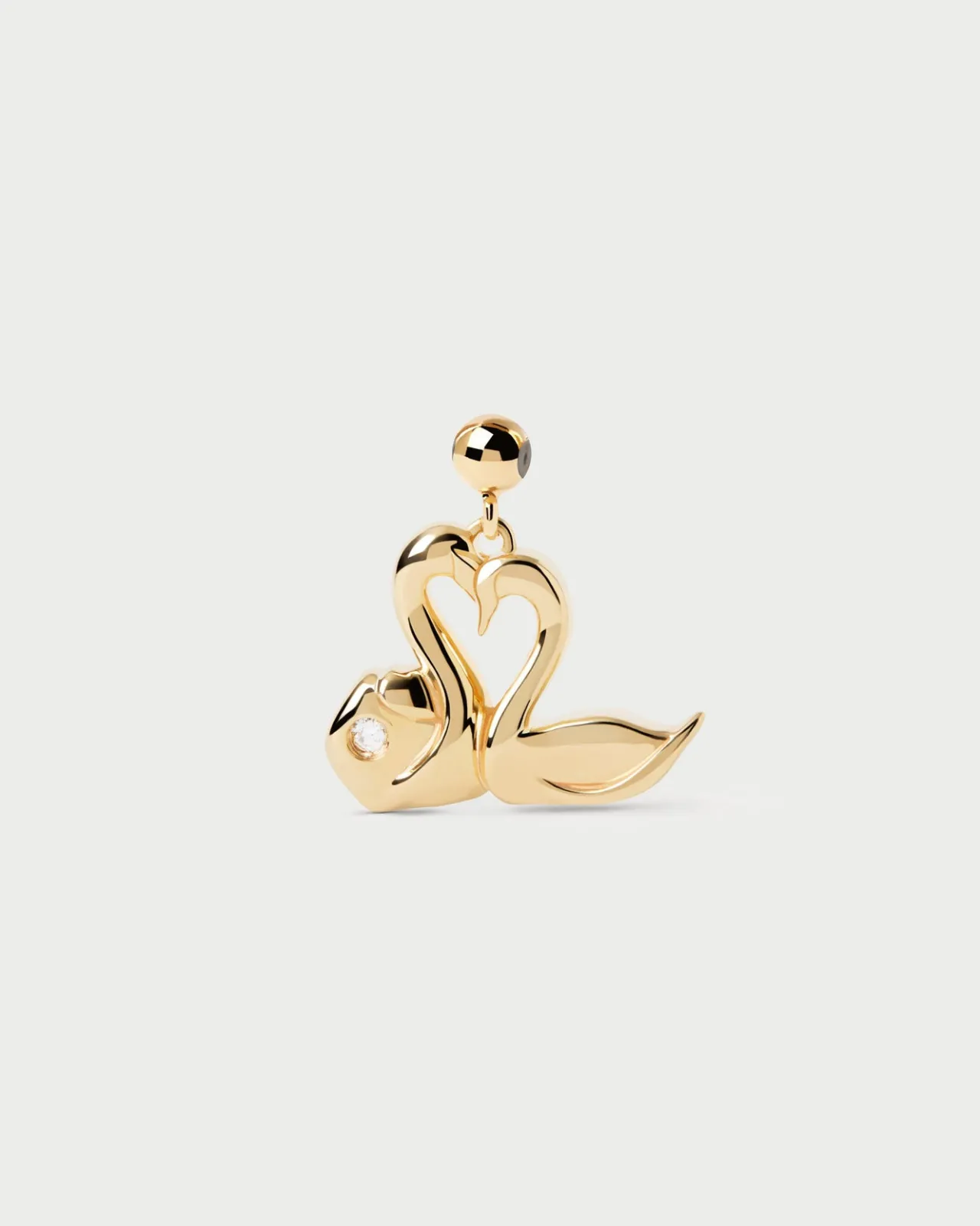 Pulseras De Oro|Collares De Oro-PDPAOLA Charm Cisnes corazón