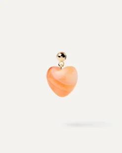 Charms Amor|Charms De Piedras-PDPAOLA Charm Corazón Ágata Naranja