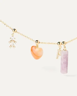 Charms Amor|Charms De Piedras-PDPAOLA Charm Corazón Ágata Naranja