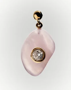 Collares Con Piedras Semipreciosas|Collares De Oro-PDPAOLA Charm Cuarzo Rosa Amor