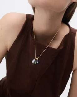 Collares De Oro|Collares Con Piedras Semipreciosas-PDPAOLA Charm Labradorita Protección