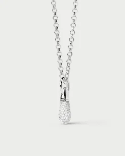 Colgantes Pequeños-PDPAOLA Colgante de Plata Pavé Drop