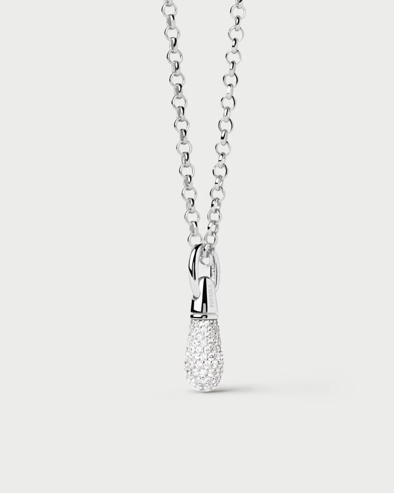 Colgantes Pequeños-PDPAOLA Colgante de Plata Pavé Drop