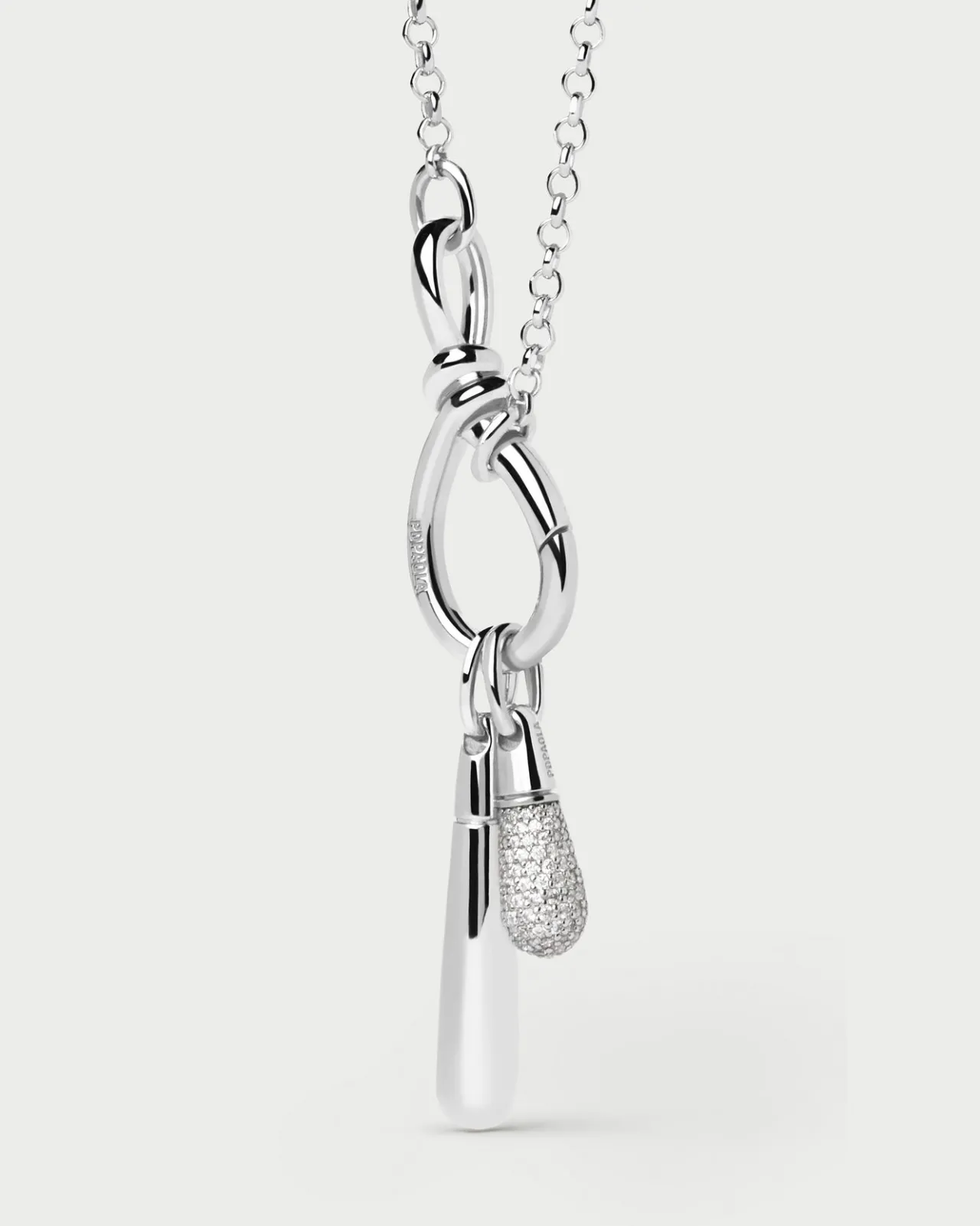 Colgantes Pequeños-PDPAOLA Colgante de Plata Pavé Drop