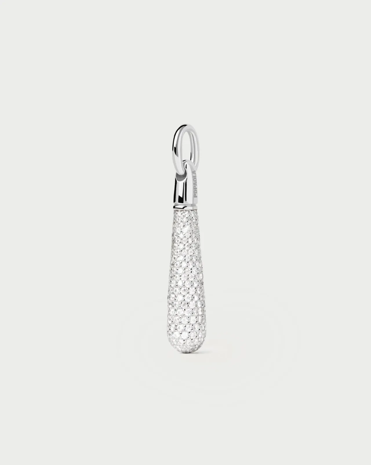 Colgantes Grandes-PDPAOLA Colgante de Plata Pavé Large Drop