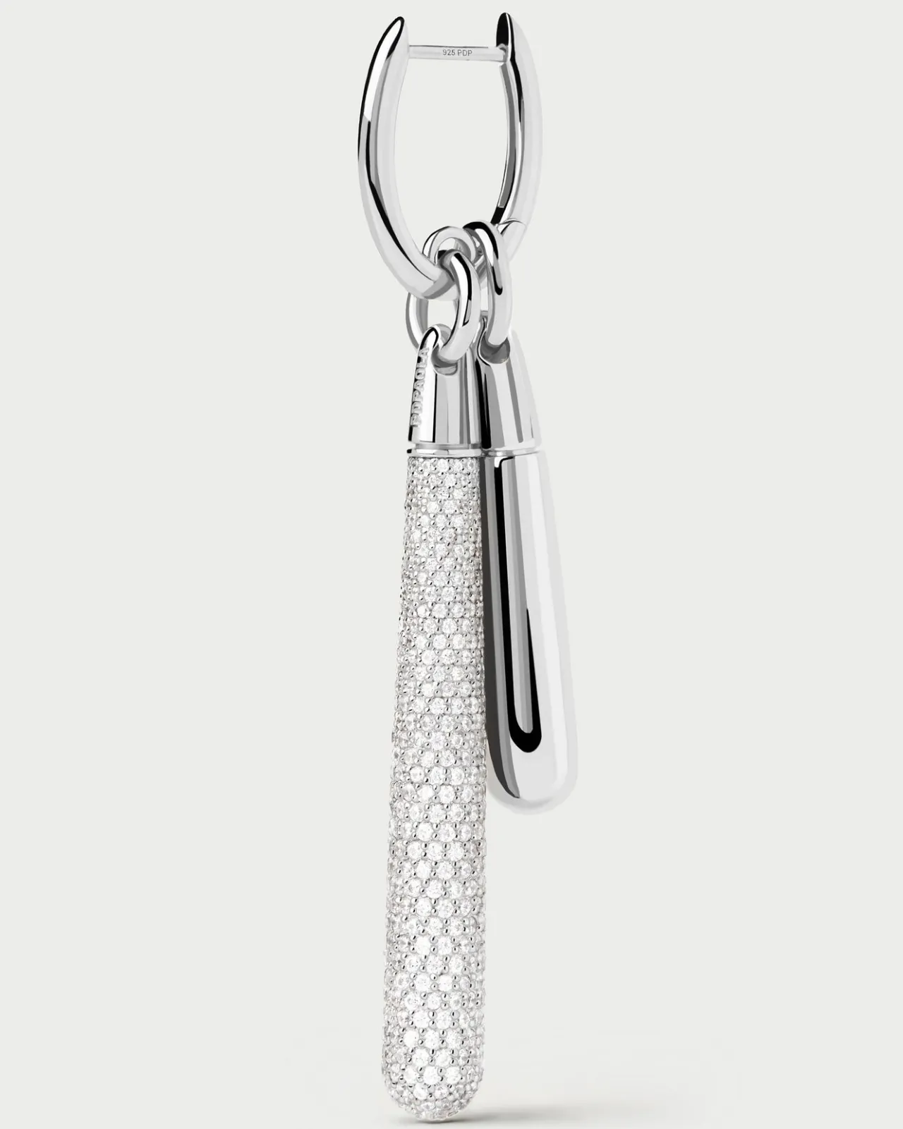 Colgantes Grandes-PDPAOLA Colgante de Plata Pavé Large Drop
